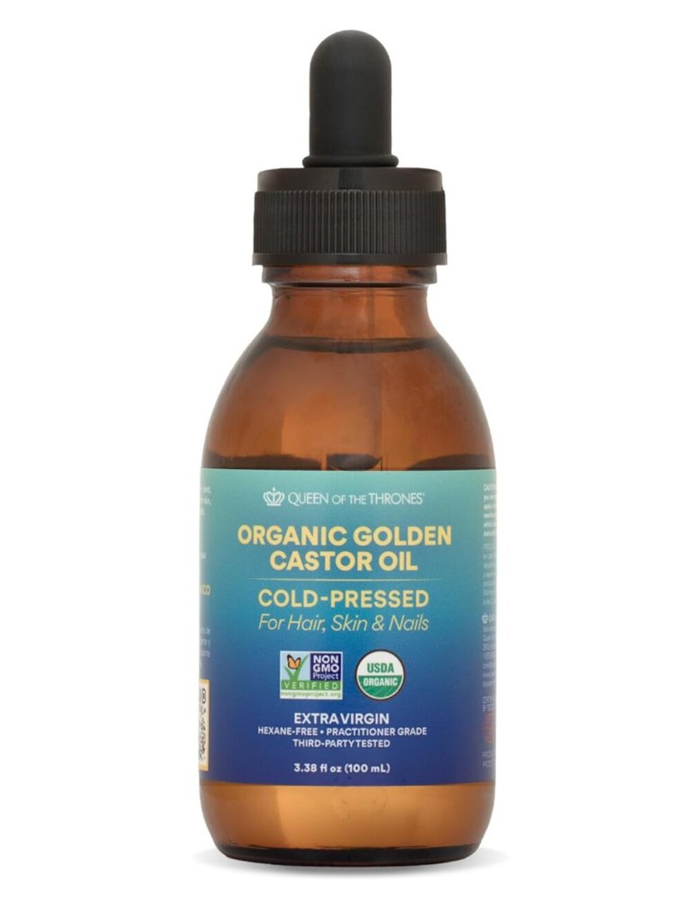Organic Golden Castor Oil | 100% Pure for Hair, Skin, Nails, Brows & Lashes